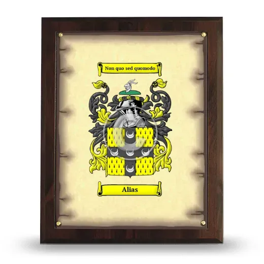 Alias Coat of Arms Plaque