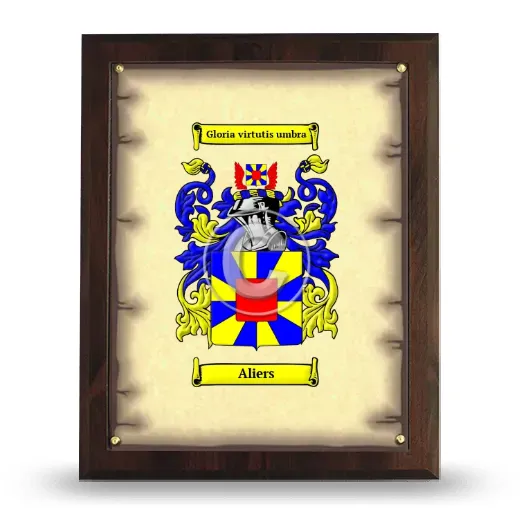 Aliers Coat of Arms Plaque