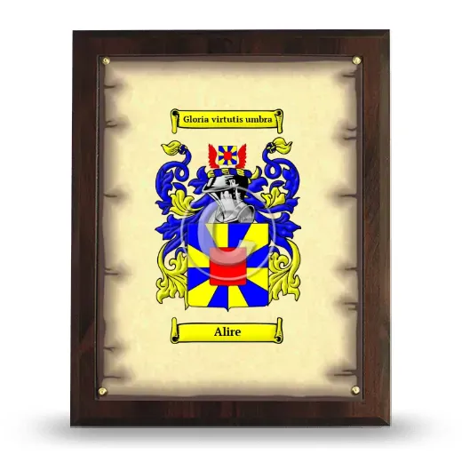 Alire Coat of Arms Plaque