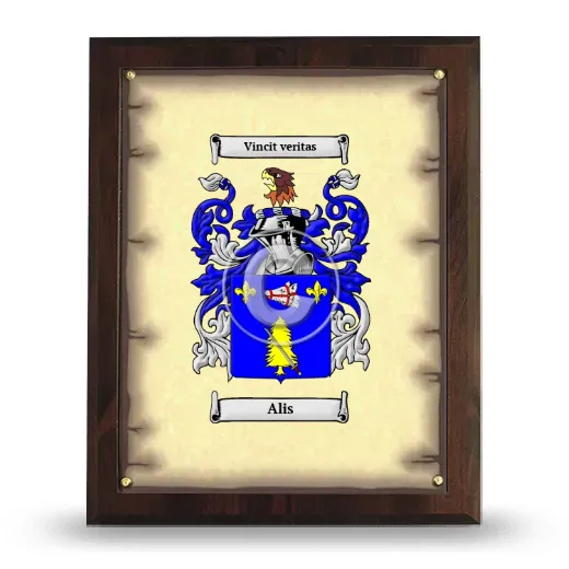 Alis Coat of Arms Plaque