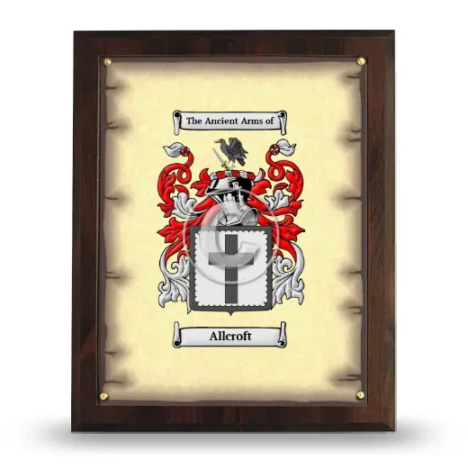 Allcroft Coat of Arms Plaque