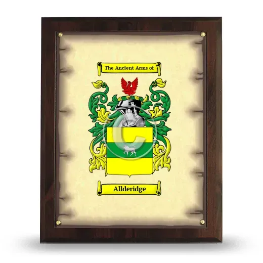 Allderidge Coat of Arms Plaque