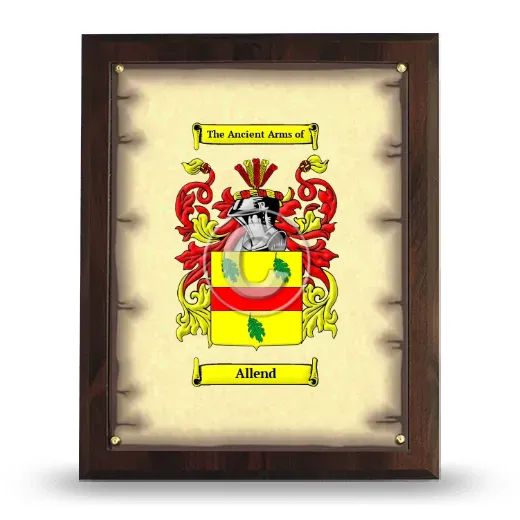 Allend Coat of Arms Plaque