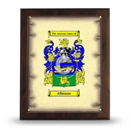 Allmann Coat of Arms Plaque