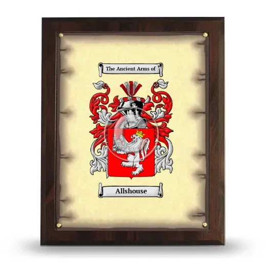 Allshouse Coat of Arms Plaque