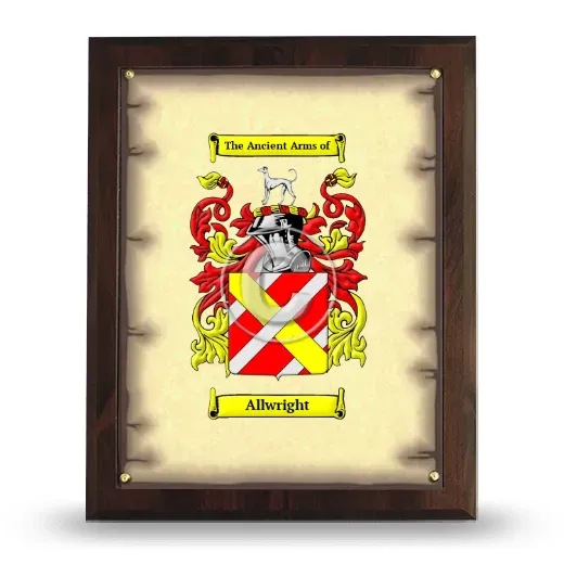 Allwright Coat of Arms Plaque