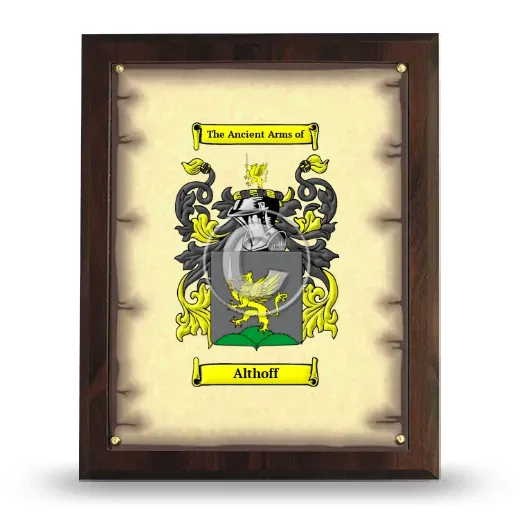 Althoff Coat of Arms Plaque