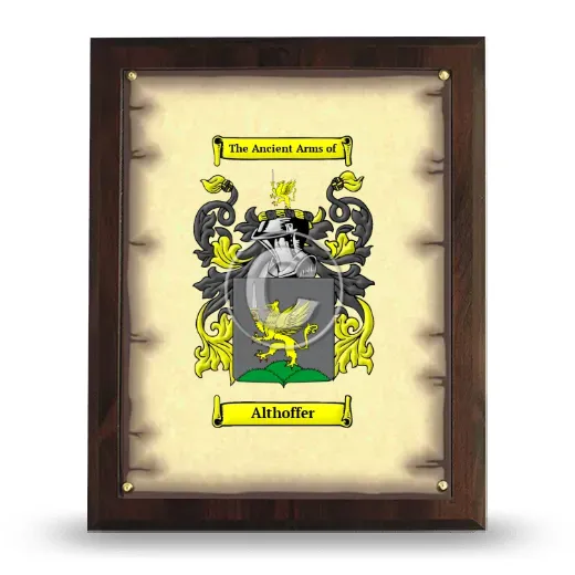 Althoffer Coat of Arms Plaque