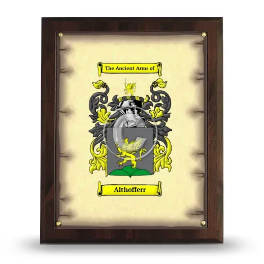 Althofferr Coat of Arms Plaque
