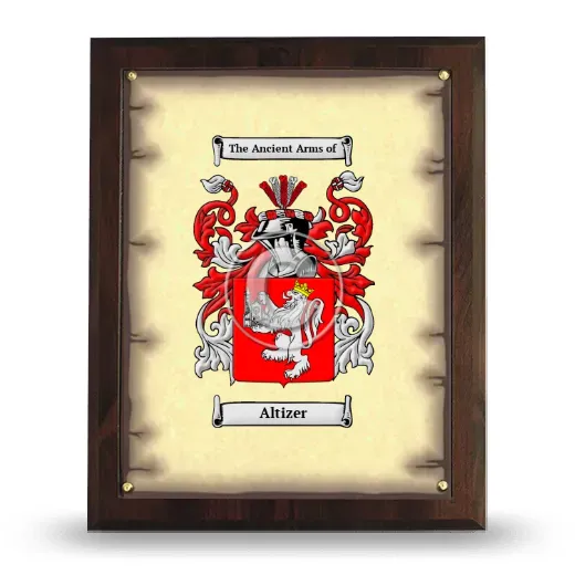 Altizer Coat of Arms Plaque