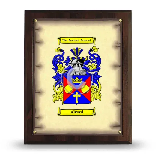 Alvord Coat of Arms Plaque