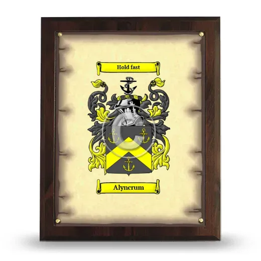 Alyncrum Coat of Arms Plaque