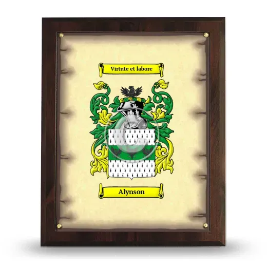 Alynson Coat of Arms Plaque