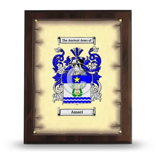 Amari Coat of Arms Plaque
