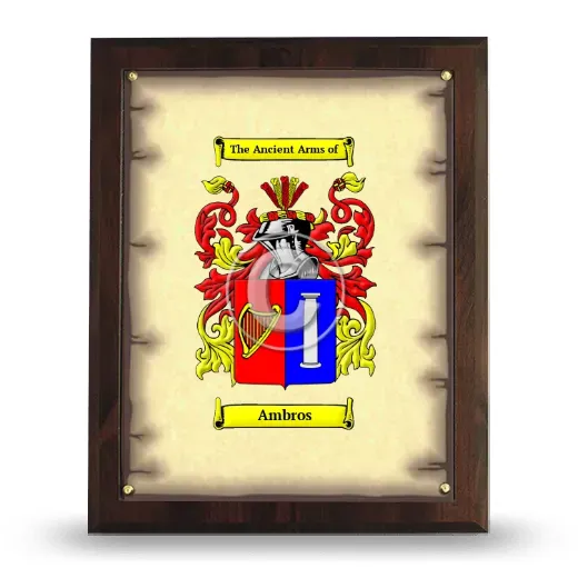 Ambros Coat of Arms Plaque