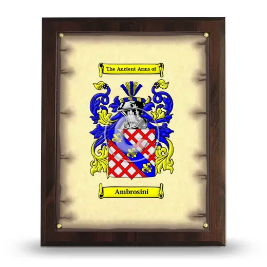 Ambrosini Coat of Arms Plaque