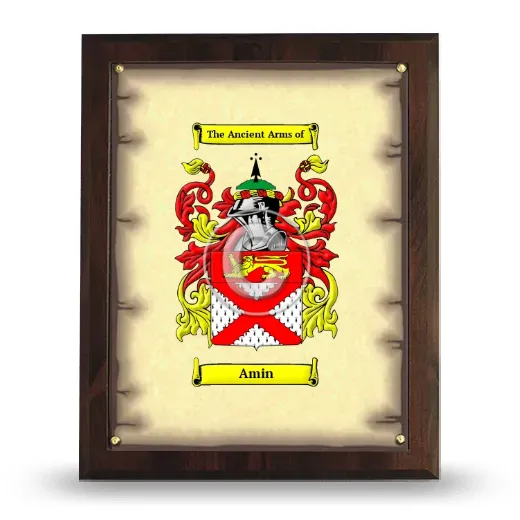 Amin Coat of Arms Plaque