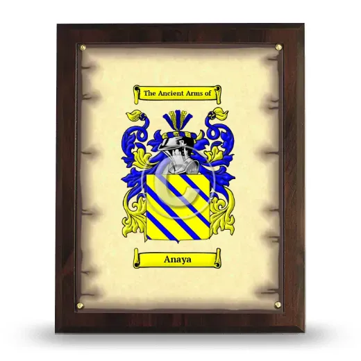 Anaya Coat of Arms Plaque