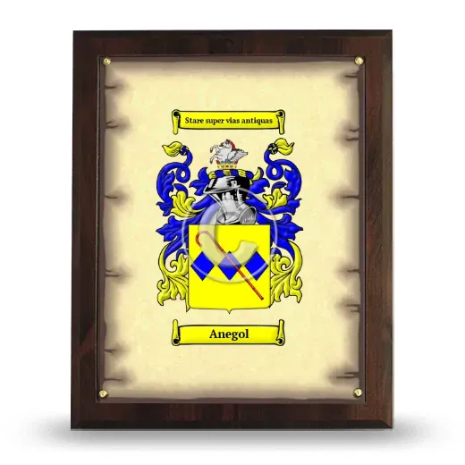 Anegol Coat of Arms Plaque