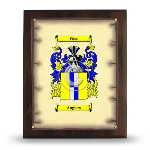 Angiers Coat of Arms Plaque
