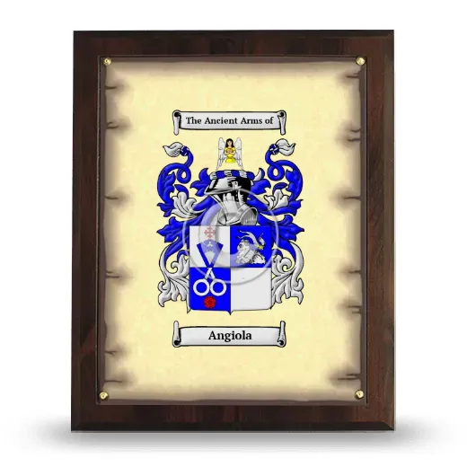 Angiola Coat of Arms Plaque