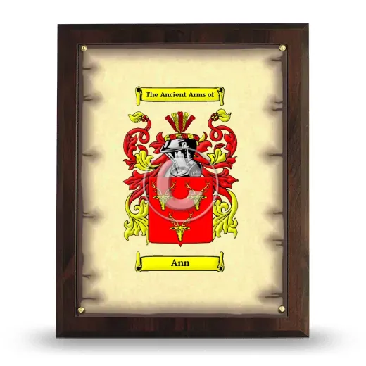 Ann Coat of Arms Plaque