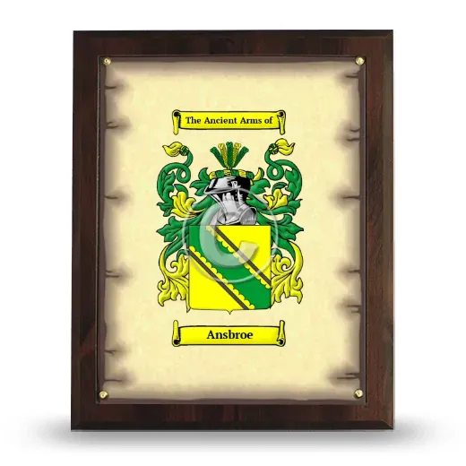 Ansbroe Coat of Arms Plaque