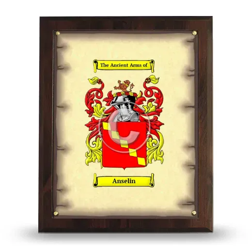 Anselin Coat of Arms Plaque