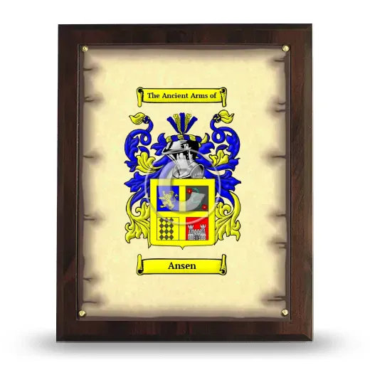 Ansen Coat of Arms Plaque