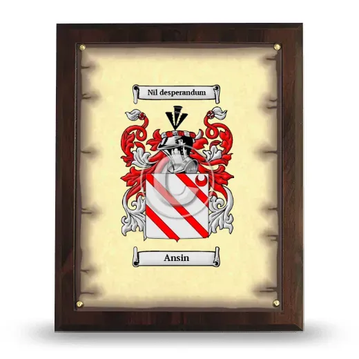 Ansin Coat of Arms Plaque
