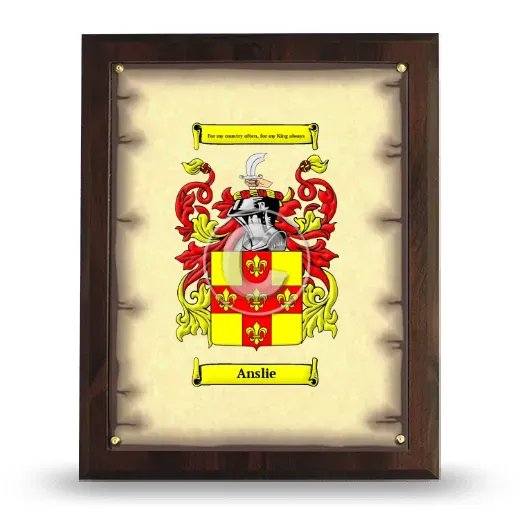 Anslie Coat of Arms Plaque