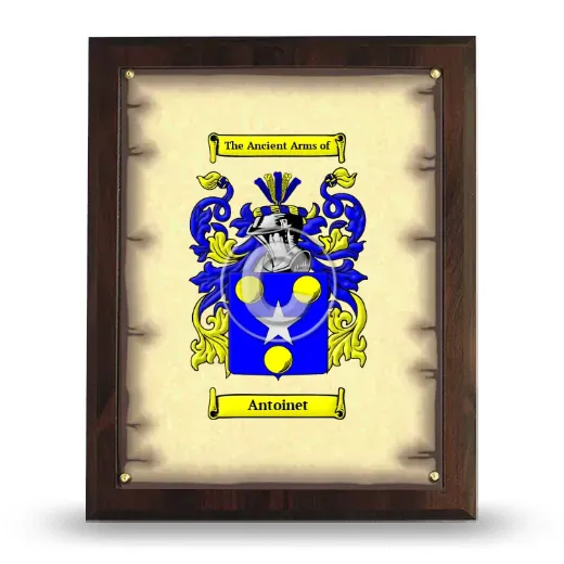 Antoinet Coat of Arms Plaque