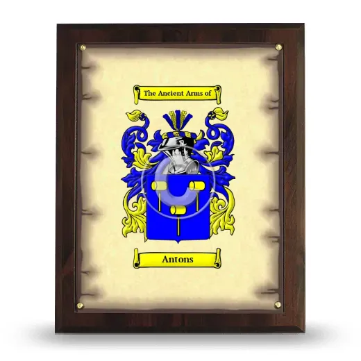 Antons Coat of Arms Plaque