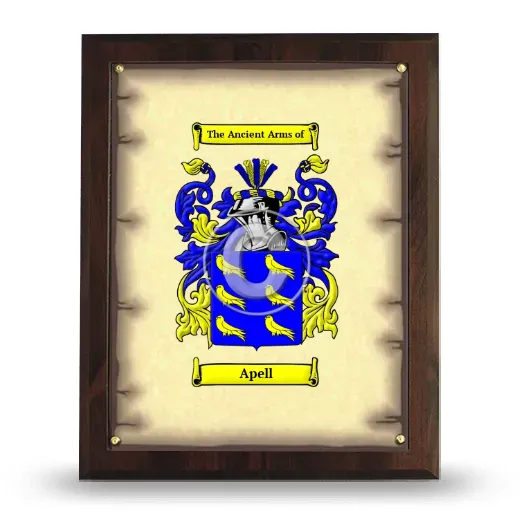 Apell Coat of Arms Plaque