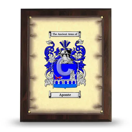 Aponte Coat of Arms Plaque