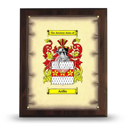Ardin Coat of Arms Plaque