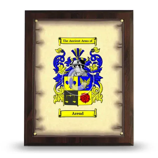 Arend Coat of Arms Plaque