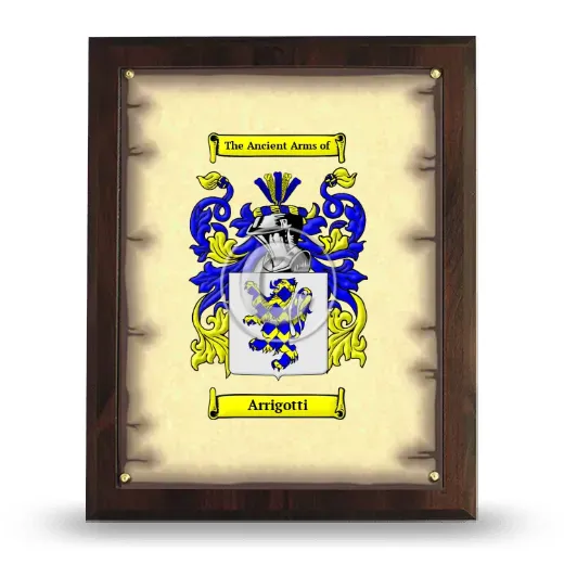 Arrigotti Coat of Arms Plaque