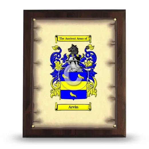 Arvin Coat of Arms Plaque