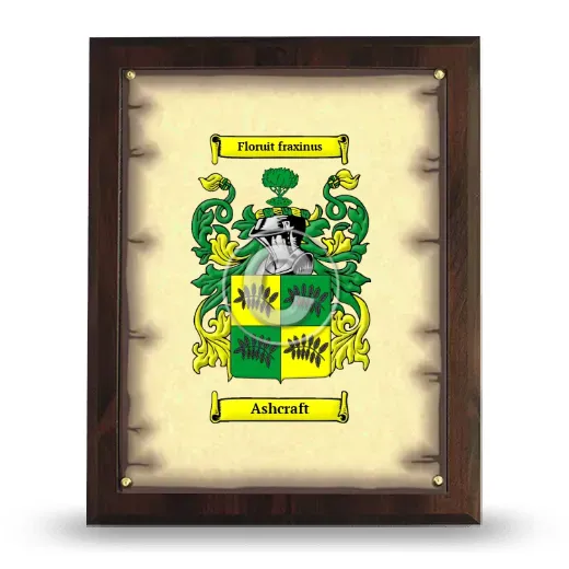 Ashcraft Coat of Arms Plaque