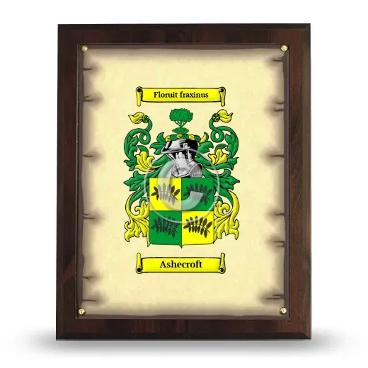 Ashecroft Coat of Arms Plaque