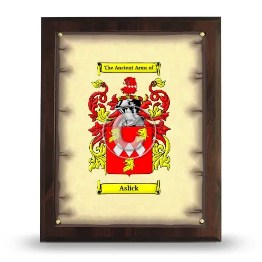 Aslick Coat of Arms Plaque
