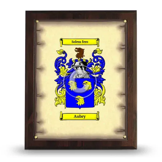 Aubry Coat of Arms Plaque