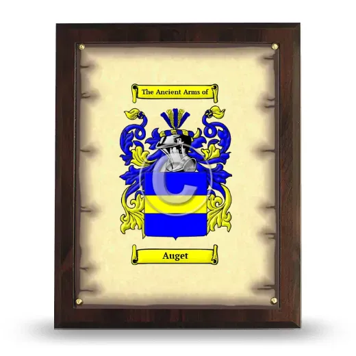 Auget Coat of Arms Plaque