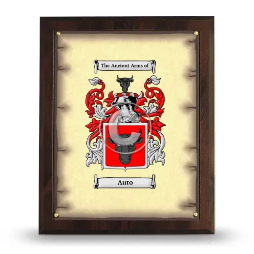 Auto Coat of Arms Plaque