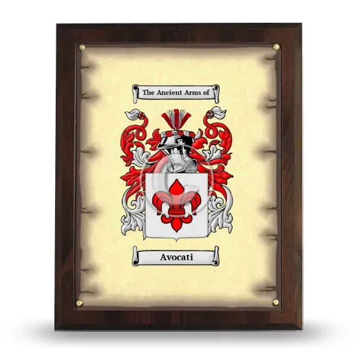 Avocati Coat of Arms Plaque