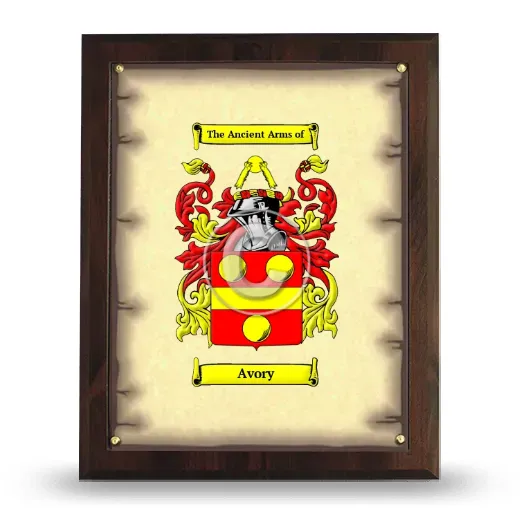 Avory Coat of Arms Plaque