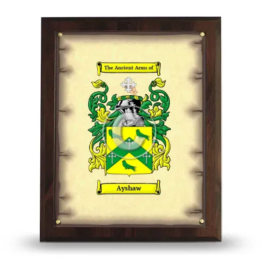 Ayshaw Coat of Arms Plaque