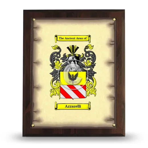 Azzarelli Coat of Arms Plaque