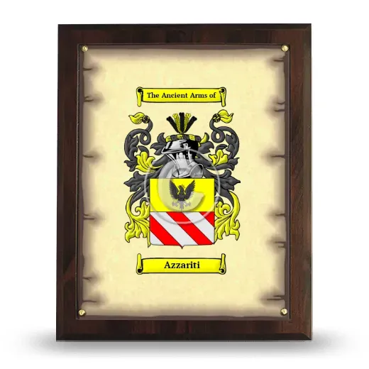 Azzariti Coat of Arms Plaque